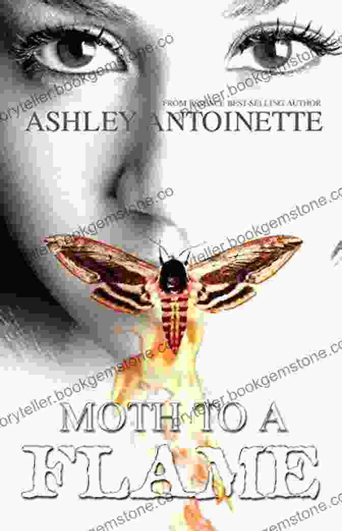 A Bottle Of Moth To Flame Perfume By Ashley Antoinette, Set Against A Backdrop Of Flickering Flames And Moth Wings. Moth To A Flame Ashley Antoinette