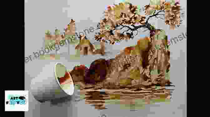A Painting Of A Landscape Created Using Tea Painting Technique The Organic Painter: Learn To Paint With Tea Coffee Embroidery Flame And More Explore Unusual Materials And Playful Techniques To Expand Your Creative Practice