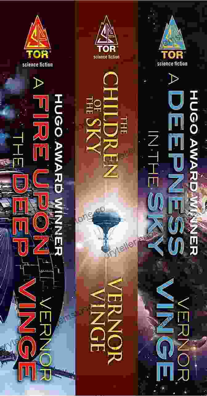 Cover Art Of Vernor Vinge's Fire Upon The Deep Trilogy: Fire Upon The Deep, A Deepness In The Sky, And The Children Of The Sky The Zones Of Thought Series: (A Fire Upon The Deep The Children Of The Sky A Deepness In The Sky)