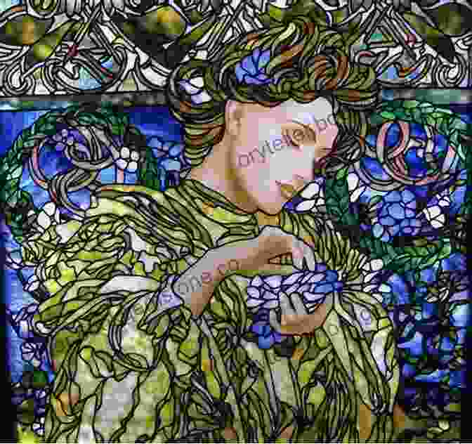 Stained Glass Window By Alphonse Mucha Featuring A Female Figure Surrounded By Flowers And Art Nouveau Motifs Masterpieces Of Art Nouveau Stained Glass Design: 91 Motifs In Full Color (Dover Pictorial Archive)