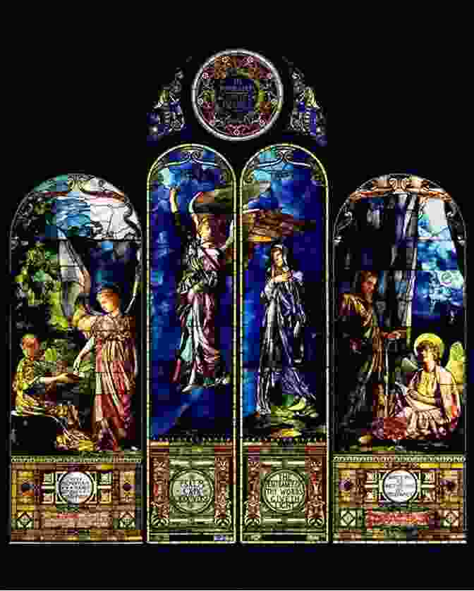 Stained Glass Window By John La Farge Featuring A Religious Scene With Angels And Saints Masterpieces Of Art Nouveau Stained Glass Design: 91 Motifs In Full Color (Dover Pictorial Archive)