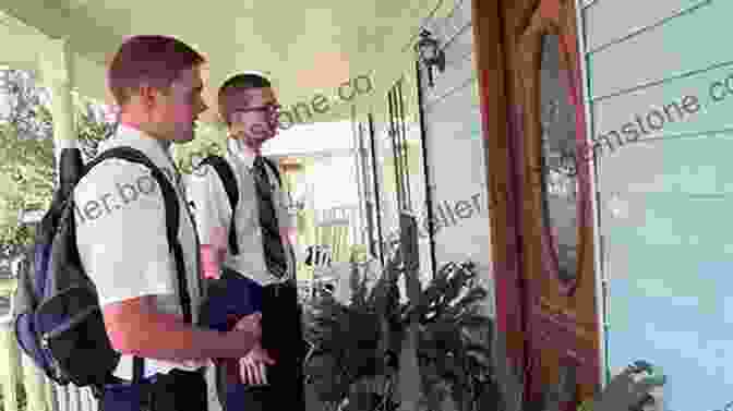 Two Missionaries Talking To Someone At Their Door, Which Is Called Mormon Missionary Poetry: A Witty Poem Every Week Of A Two Year LDS Mission Latter Day Saint Humor (Funny Side Of Mormonism 1)